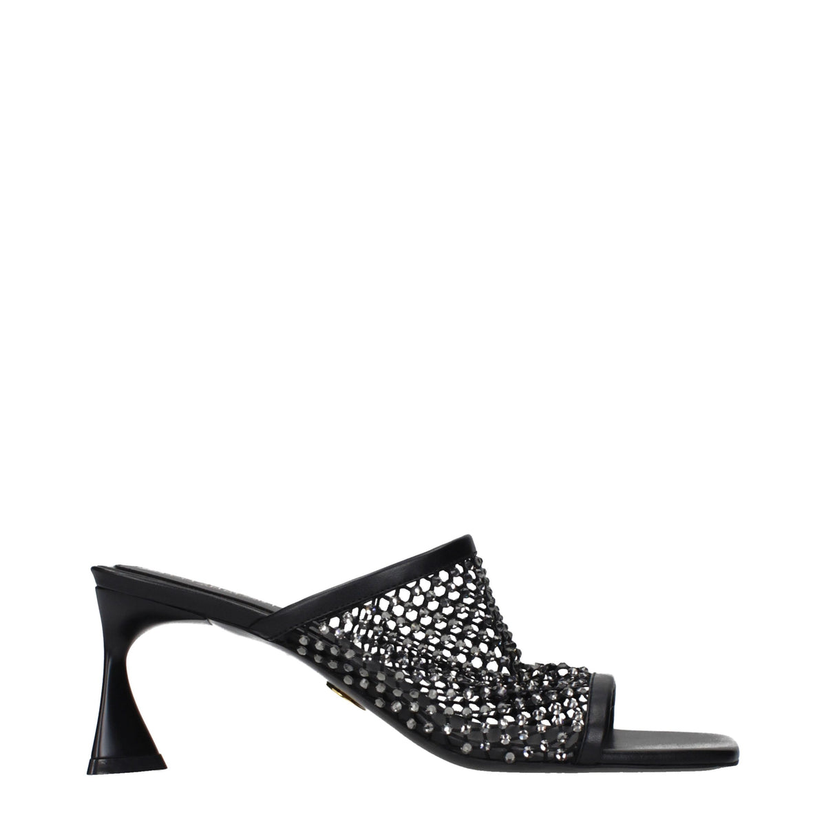 Stella McCartney Black Leather Stiletto Heel Sandals