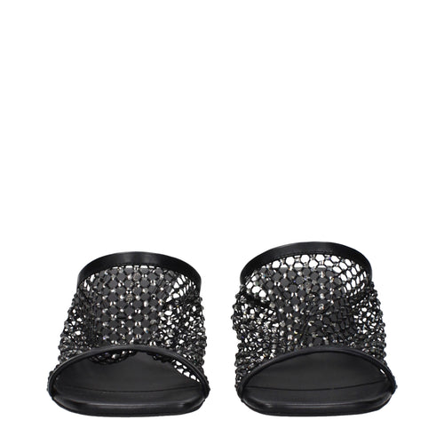 Stella McCartney Black Leather Stiletto Heel Sandals