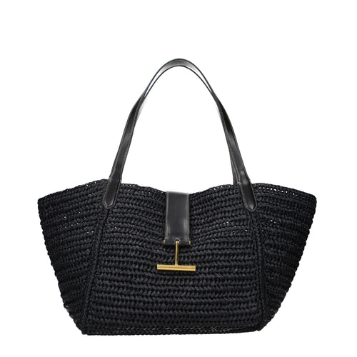 Tom Ford Black Raffia Shoulder Bag