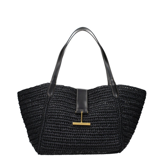 Tom Ford Black Raffia Shoulder Bag