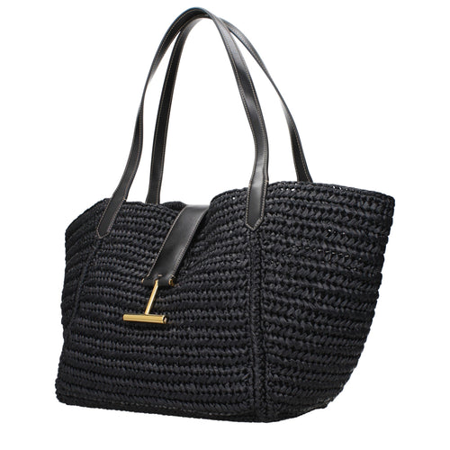 Tom Ford Black Raffia Shoulder Bag