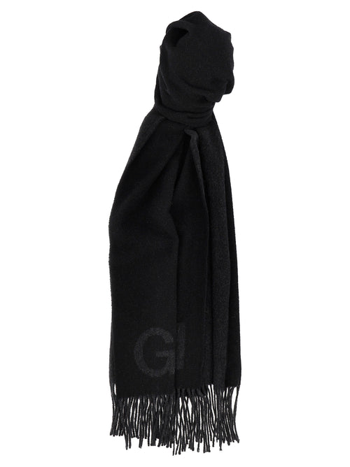 Ganni Black Wool Scarf