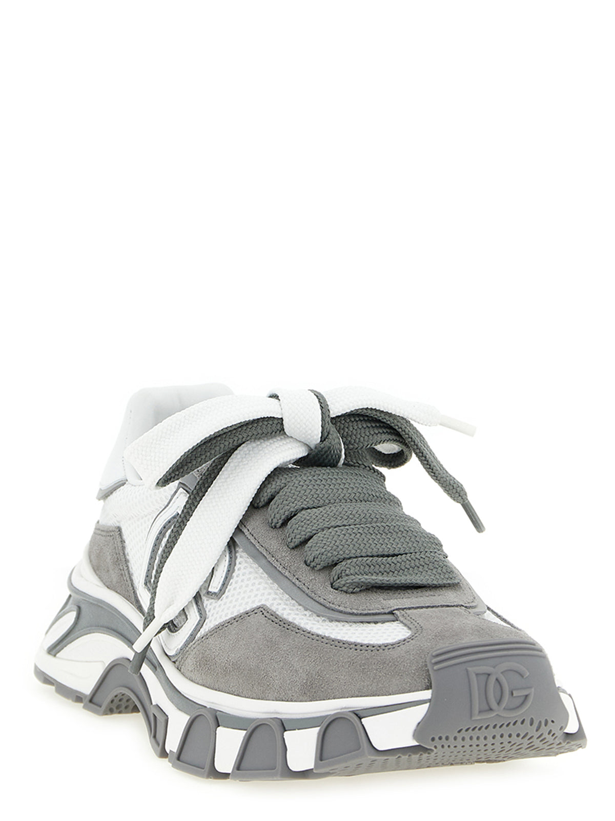 Dolce & Gabbana Gray Leather Athletic Sneakers