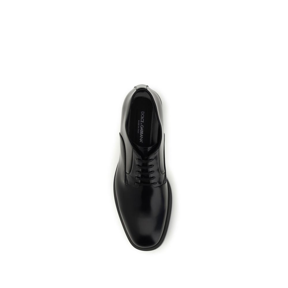 Dolce & Gabbana Black Calf Leather Oxfords And Derbies