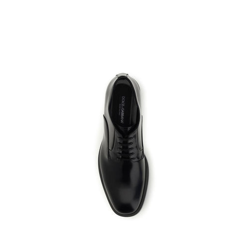 Dolce & Gabbana Black Calf Leather Oxfords And Derbies