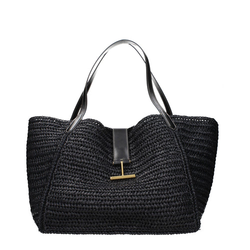 Tom Ford Black Raffia Shoulder Bag