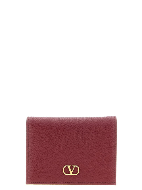Valentino Garavani Bordeaux Calfskin Cardholder