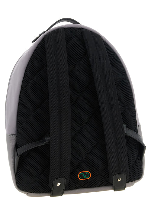 Valentino Garavani Gray Polyester Backpack