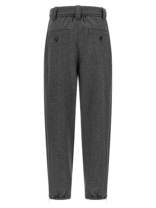 Brunello Cucinelli Gray Virgin Wool Cargo Pants