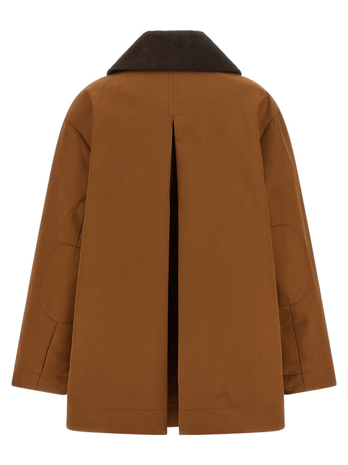 Ganni Brown Recycled Polyester Full-Length Jacket