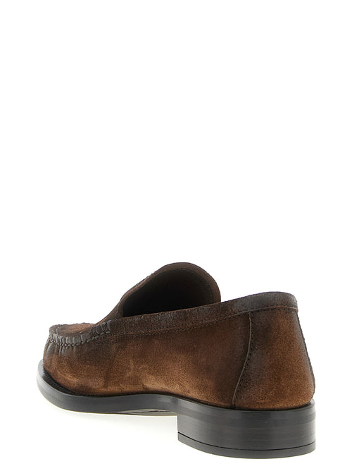 Prada Brown Calfskin Slip-On Loafers