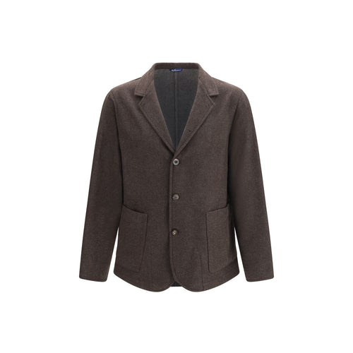 Finamore Brown Wool Full-Length Jacket