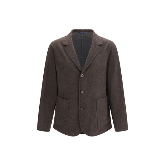 Finamore Brown Wool Full-Length Jacket