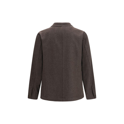 Finamore Brown Wool Full-Length Jacket