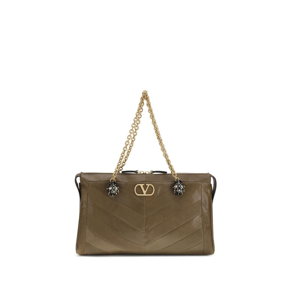 Valentino Garavani Bicolor Napa Leather / Calf Shoulder Bag