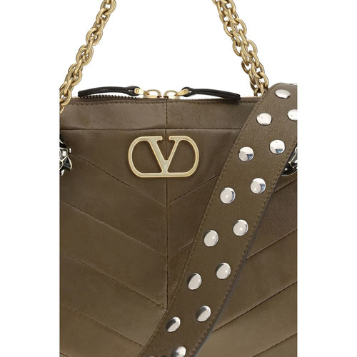 Valentino Garavani Bicolor Napa Leather / Calf Shoulder Bag