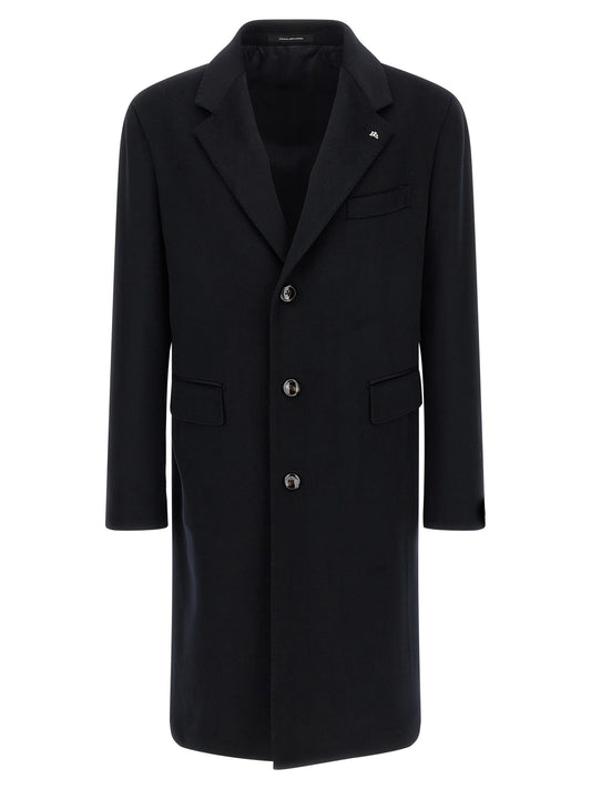 Tagliatore Blue Virgin Wool Coat