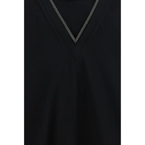 Brunello Cucinelli Black Cotton T-Shirt