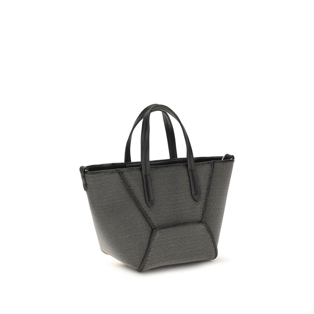 Brunello Cucinelli Black Calf Leather Bos Taurus Shoulder Bag