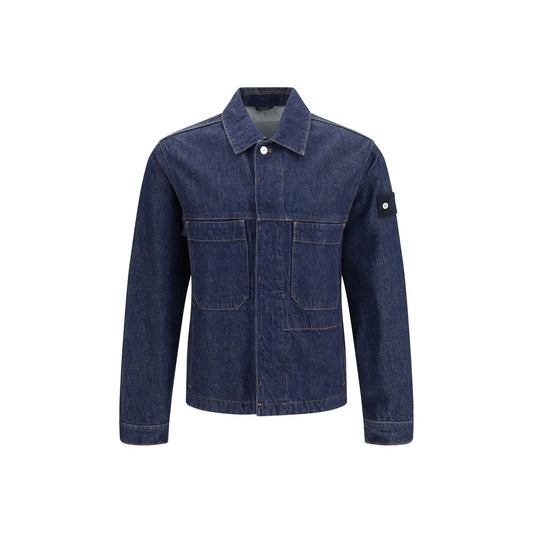 Stone Island Blue Cotton Denim Jacket