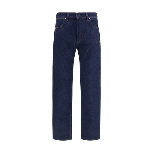 Stone Island Blue Cotton Straight-Leg Jeans