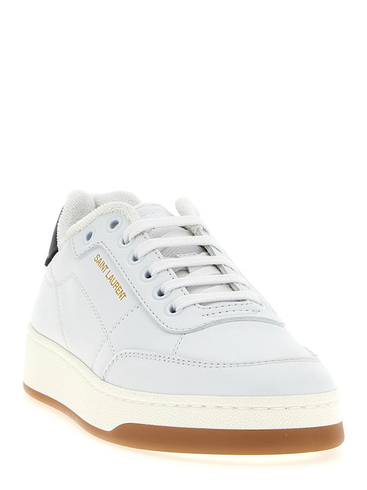Saint Laurent Bicolor Calfskin Low Top Sneakers