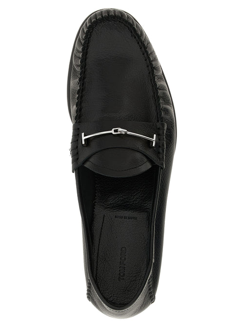 Tom Ford Black Goatskin Slip-On Loafers