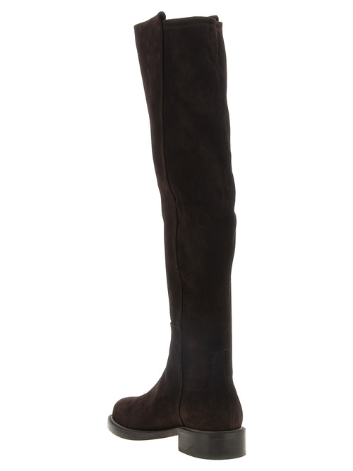 Stuart Weitzman Brown Lamb Leather Over The Knee