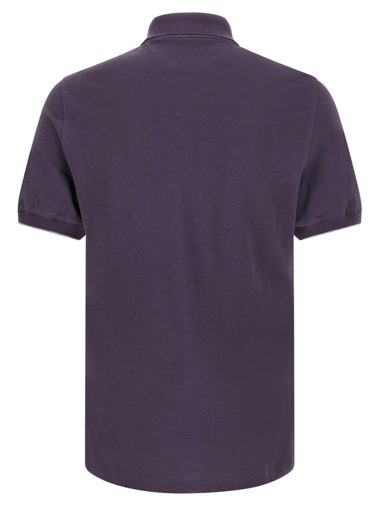 Brunello Cucinelli Purple Cotton Polo Shirt