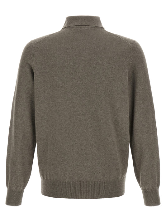 Brunello Cucinelli Bicolor Cashmere Polo Shirt