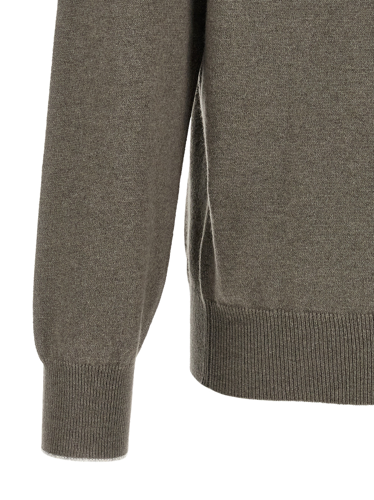 Brunello Cucinelli Bicolor Cashmere Polo Shirt