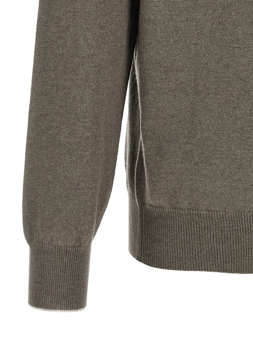 Brunello Cucinelli Bicolor Cashmere Polo Shirt