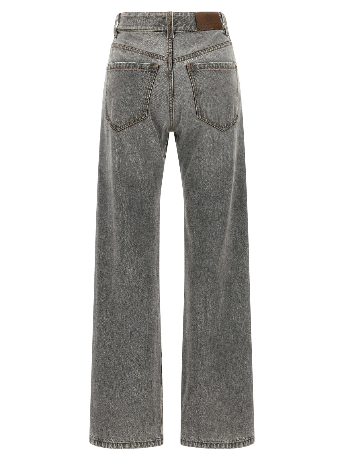 Brunello Cucinelli Gray Cotton Straight-Leg Jeans