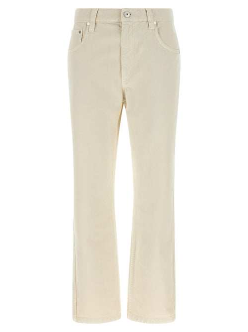 Brunello Cucinelli Beige Cotton Straight-Leg Jeans