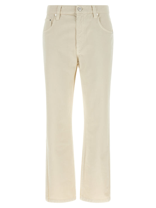 Brunello Cucinelli Beige Cotton Straight-Leg Jeans