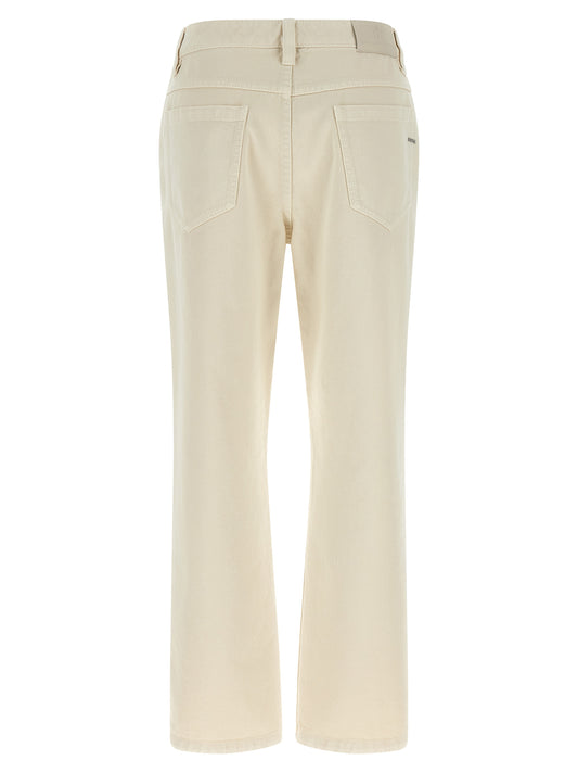 Brunello Cucinelli Beige Cotton Straight-Leg Jeans