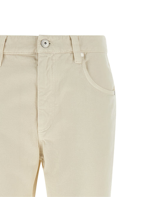 Brunello Cucinelli Beige Cotton Straight-Leg Jeans