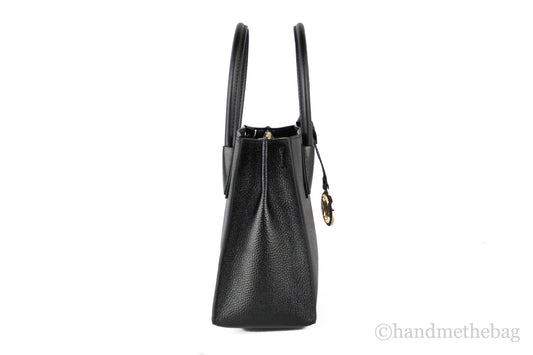 Michael Kors Mercer Medium Leather Messenger Crossbody Handbag (Black Solid)