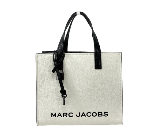Marc Jacobs Mini Grind White Black Leather Crossbody Bag