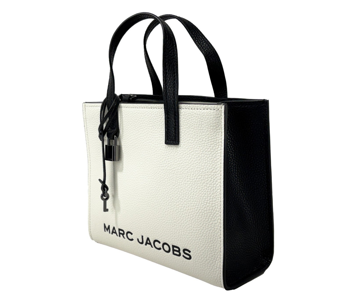 Marc Jacobs Mini Grind White Black Leather Crossbody Bag