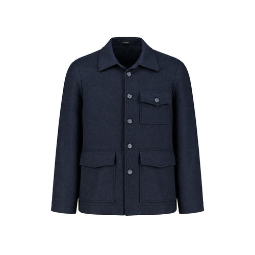 Autore Blue Cashmere Full-Length Jacket