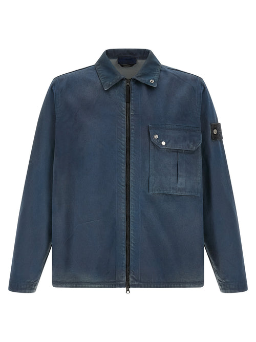 Stone Island Blue Cotton Blouse