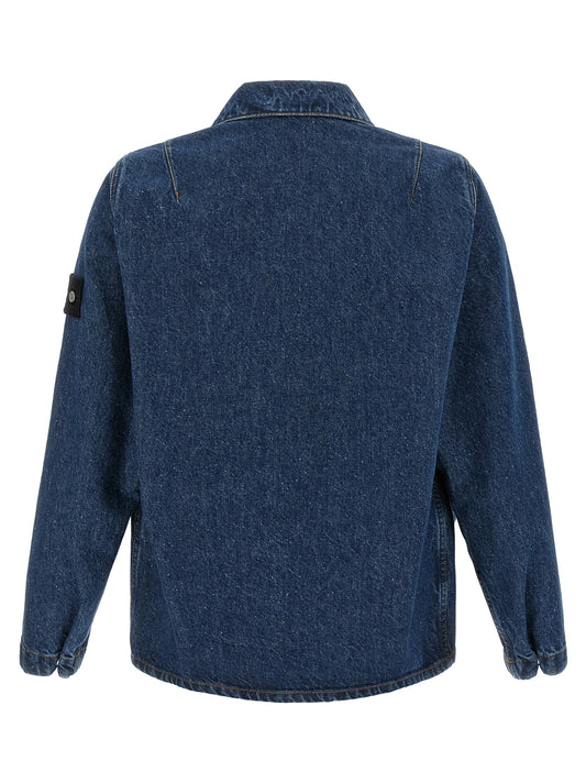 Stone Island Blue Cotton Blouse