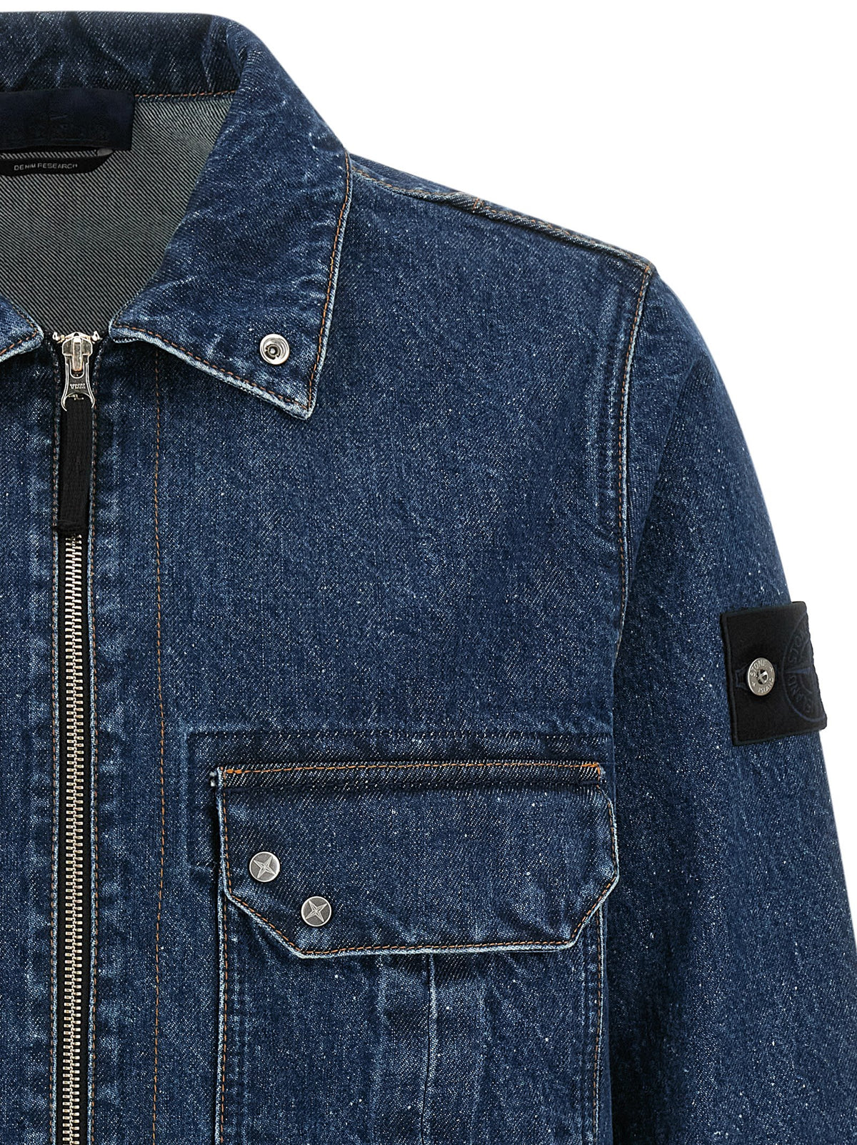 Stone Island Blue Cotton Blouse