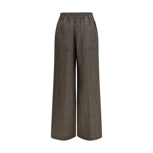 Brunello Cucinelli Brown Linen Casual Pants