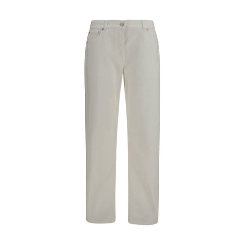 The Row White Cotton Straight-Leg Jeans