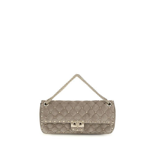Valentino Garavani Gray Suede Leather Shoulder Bag