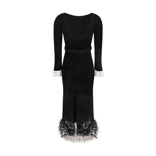 Self-Portrait Black Viscose Cocktail Dress