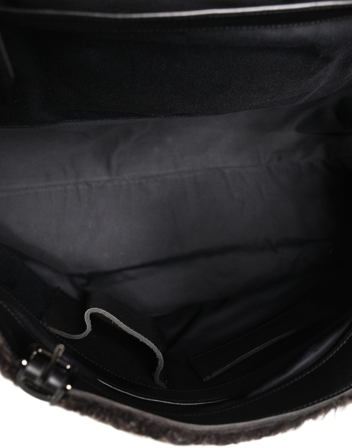 Dolce & Gabbana Black Shearling Leather Messenger Shoulder Men Borse Bag