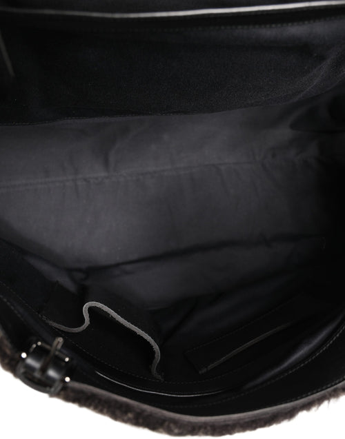 Dolce & Gabbana Black Shearling Leather Messenger Shoulder Men Borse Bag